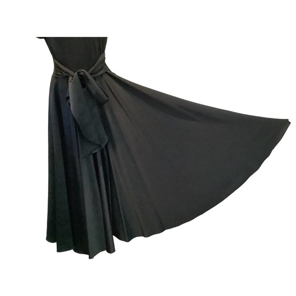 CDC EVENING CAREN DESIREE COMPANY BLACK SATIN FORMAL GOWN 10 - Picture 10 of 11